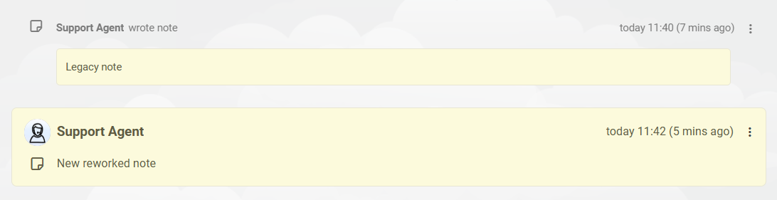 LiveAgent lipun muistiinpanojen käyttöliittymä