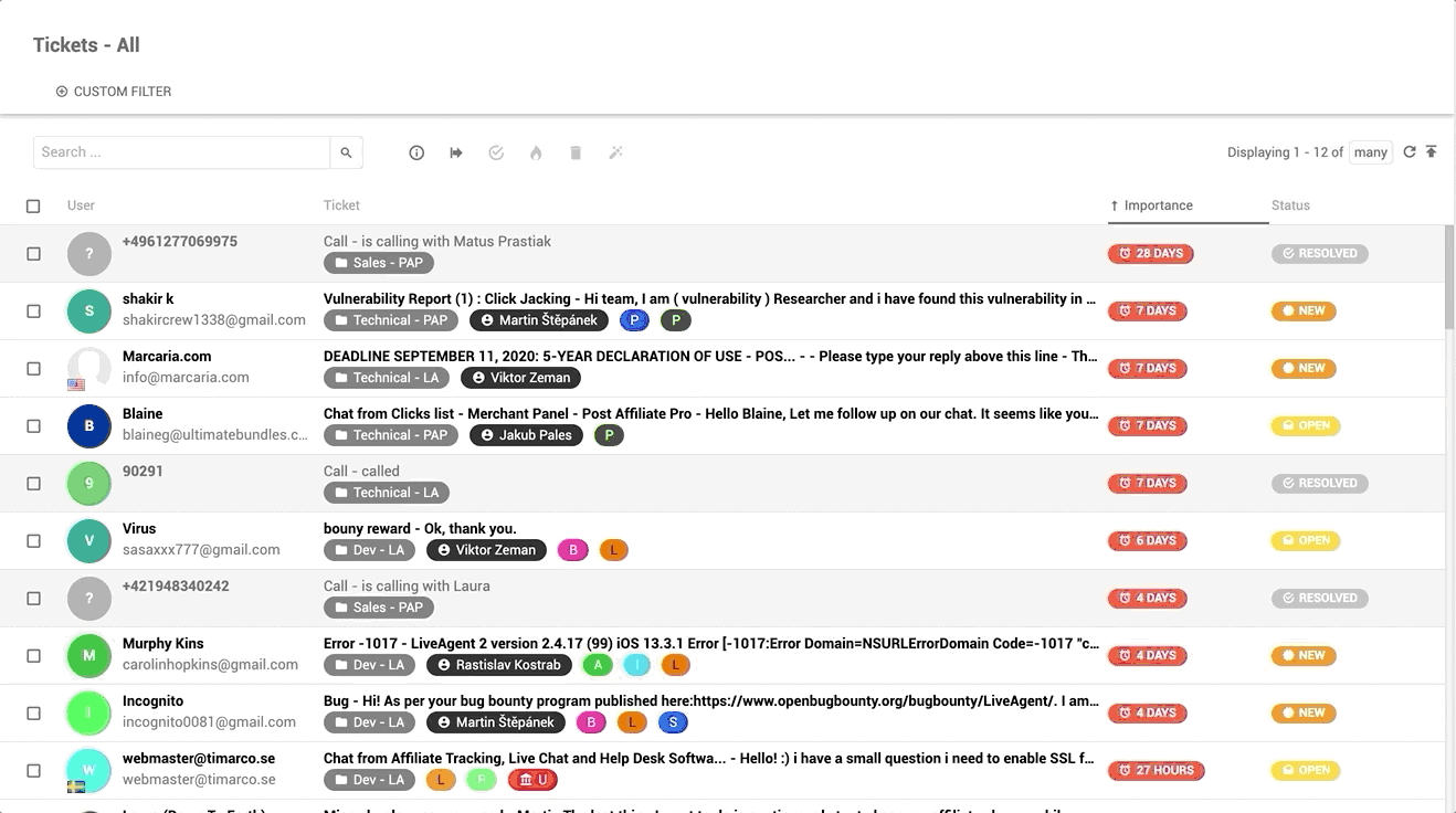 Example of a universal inbox