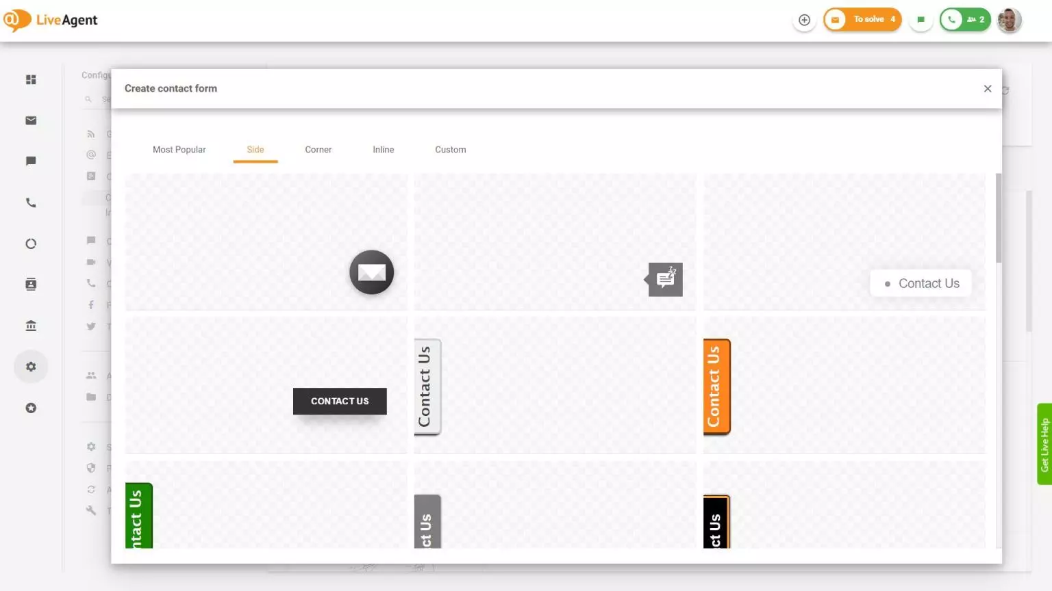 LiveAgent sivun yhteydenottolomake