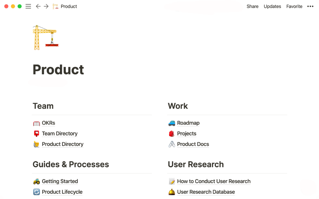 Kuvitus Notionin avulla luodusta tietokannasta