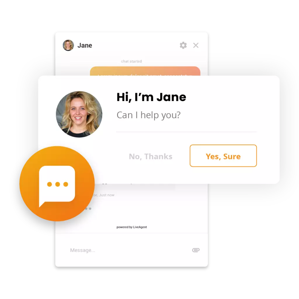 Nopein live chat -widget