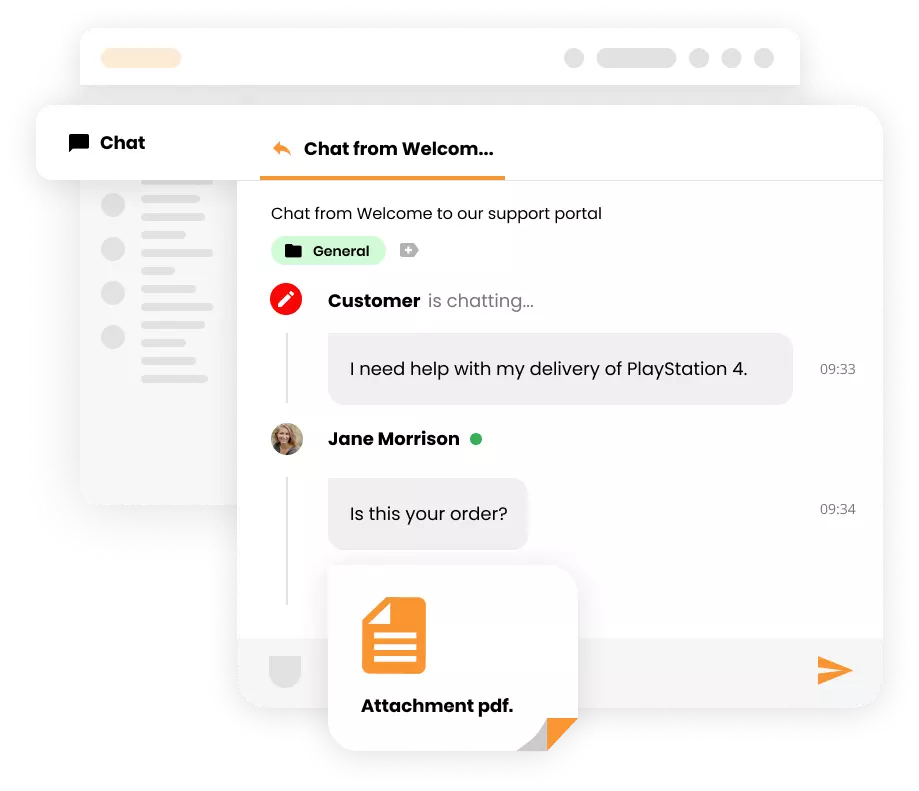 LiveAgent-lipun liitteen mockup