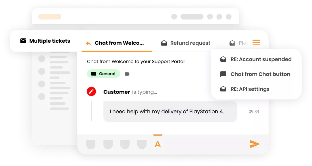 LiveAgent help desk -ohjelmisto useilla lipuilla