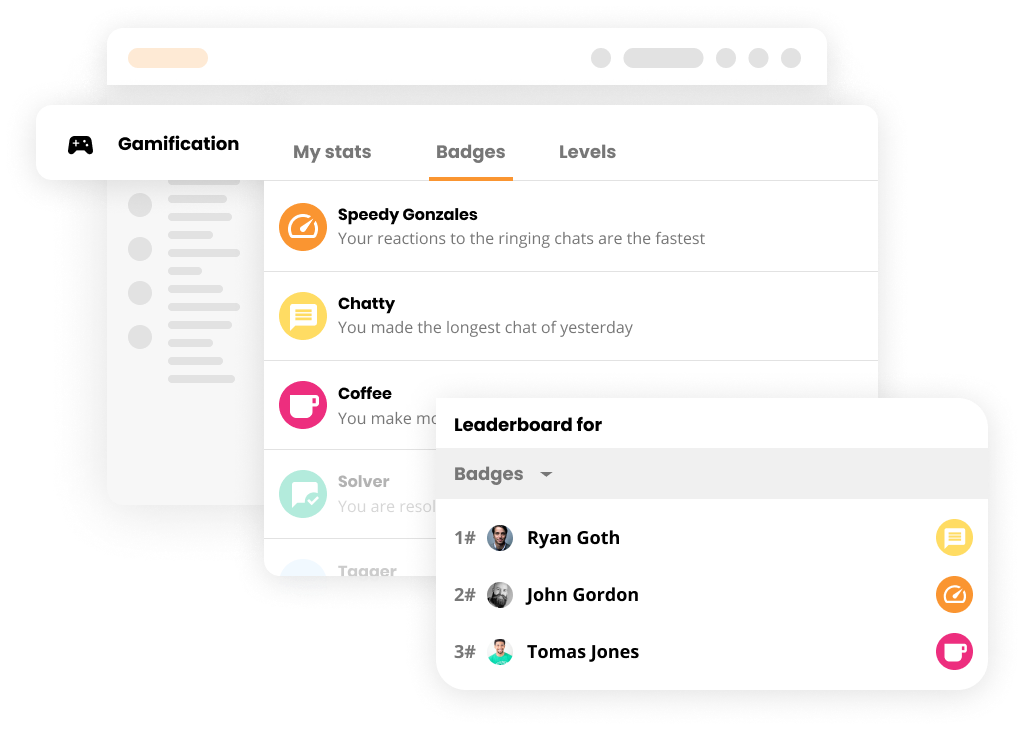 Visuaalinen esimerkki LiveAgentin pelillistämisominaisuudesta
