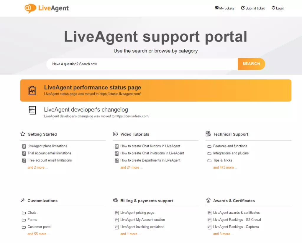 LiveAgent-tukiportaali
