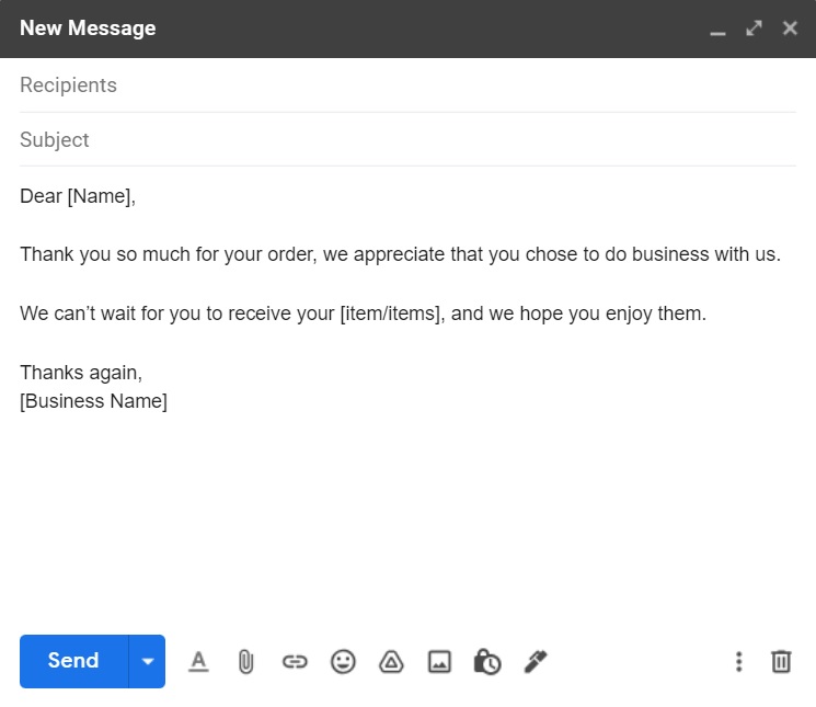 Kiitos-sähköpostimalli