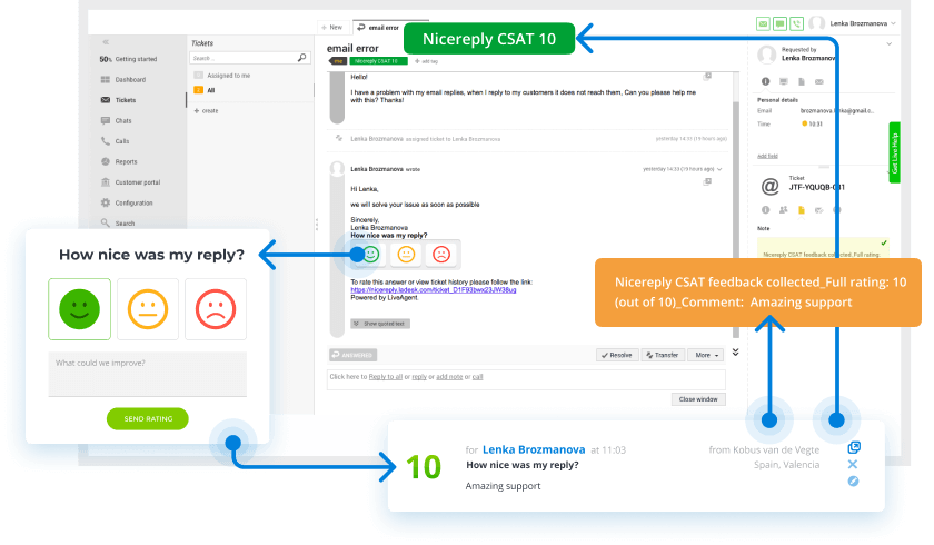 Toteuta asiakaspalautekysely - LiveAgent