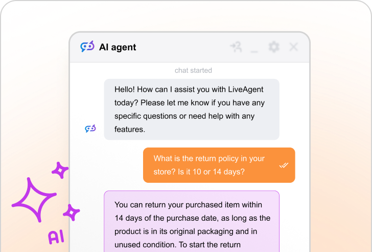 LiveAgent AI-chatbot-ominaisuus