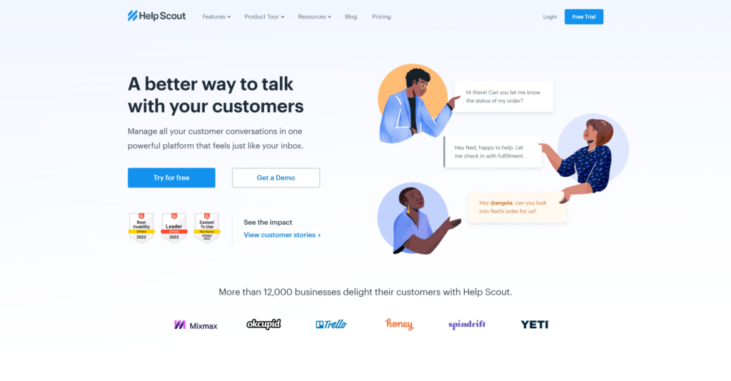 Help Scout Help Desk -ohjelmiston kotisivu