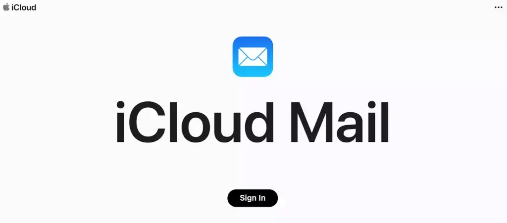 iCloud Mail -kotisivu