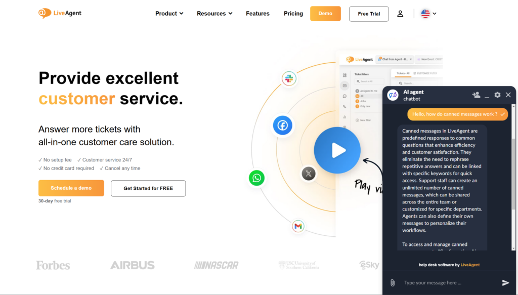 LiveAgentin chatbot-keskustelun esikatselu