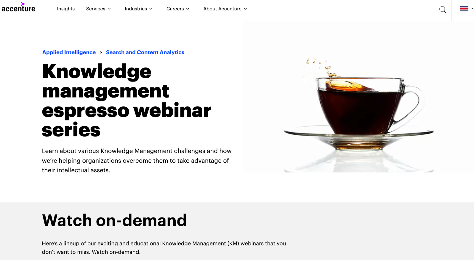 Kuvakaappaus Accenturen tiedonhallinnan kautta jaetuista resursseista