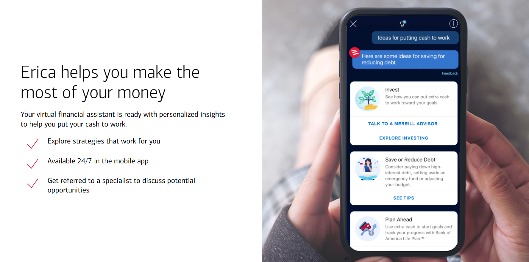 Erica - Bank of American virtuaalinen avustaja.