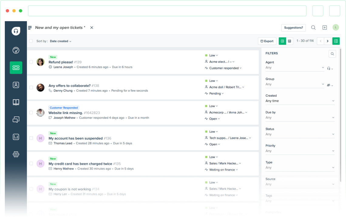 FreshDesk avoimet liput