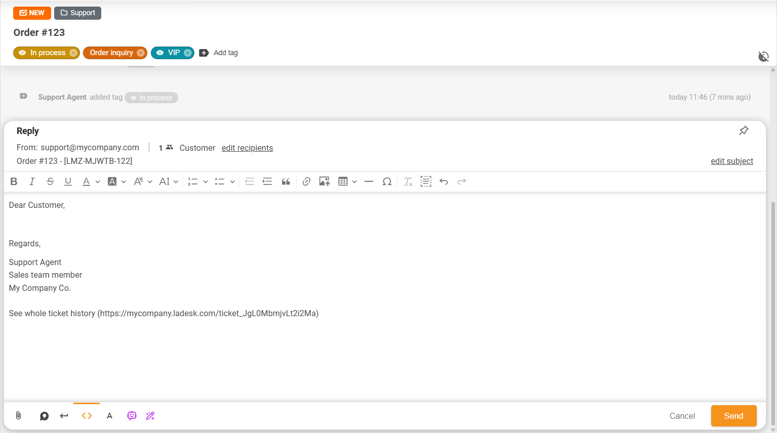 LiveAgentin kiinnitys- ja irrotusominaisuus