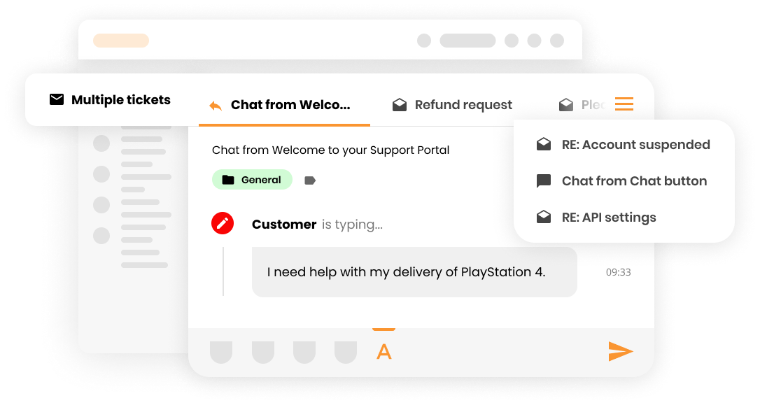 Usean tiketin ominaisuus Help desk -tiketöintijärjestelmässä - LiveAgent