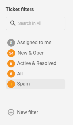 Uudistetut oletusarvoiset lippasuodattimet LiveAgent