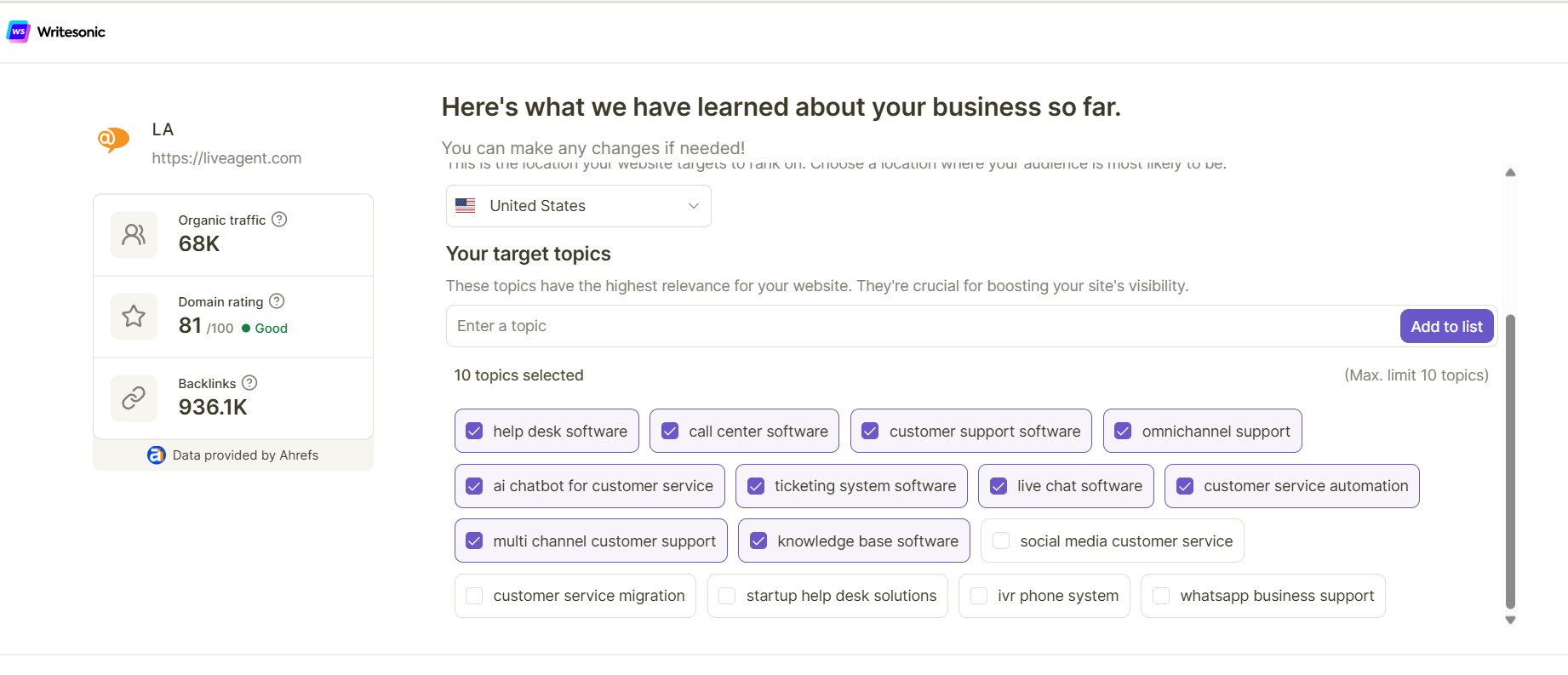 Writesonicin tekoäly-verkkosivuston SEO-tarkastuksen yleiskatsaus