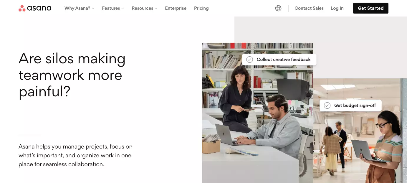 Asanan kotisivu - paranna organisaatiosi tehokkuutta parantamalla tiimin yhteistyötä, järjestämällä työtä ja ylläpitämällä läpinäkyvyyttä.