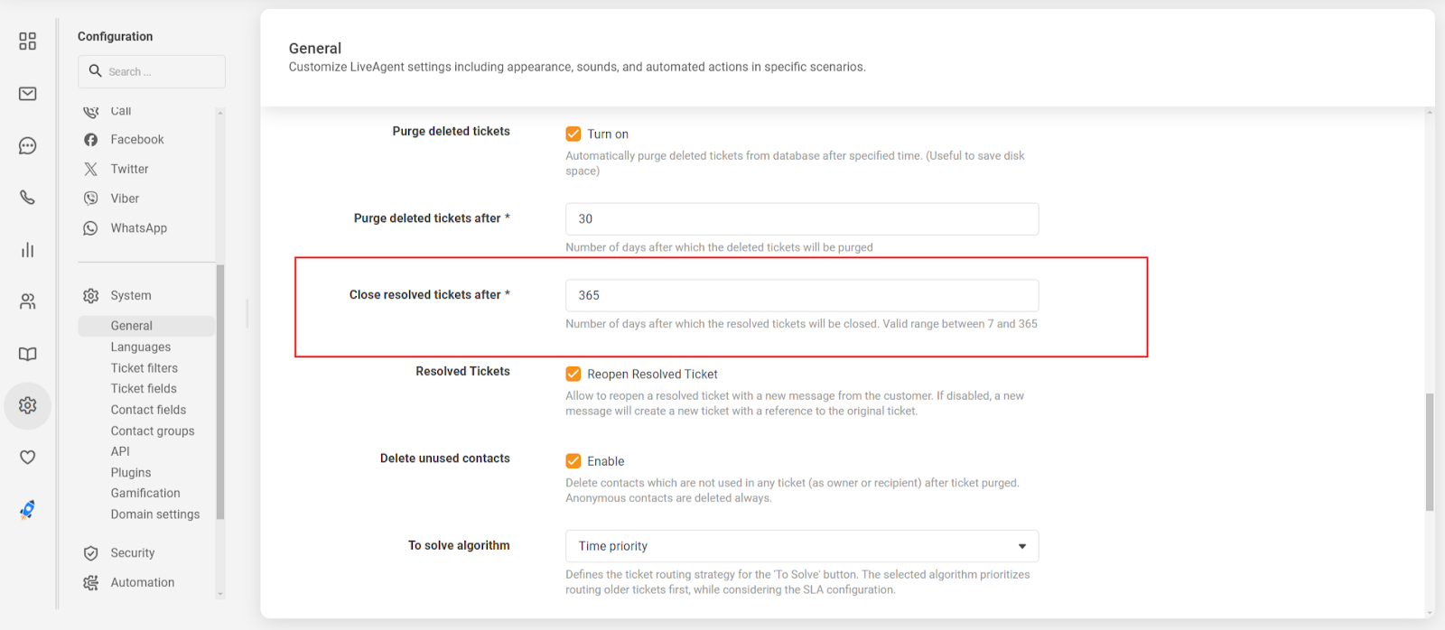 Automated closure of resolved tickets feature