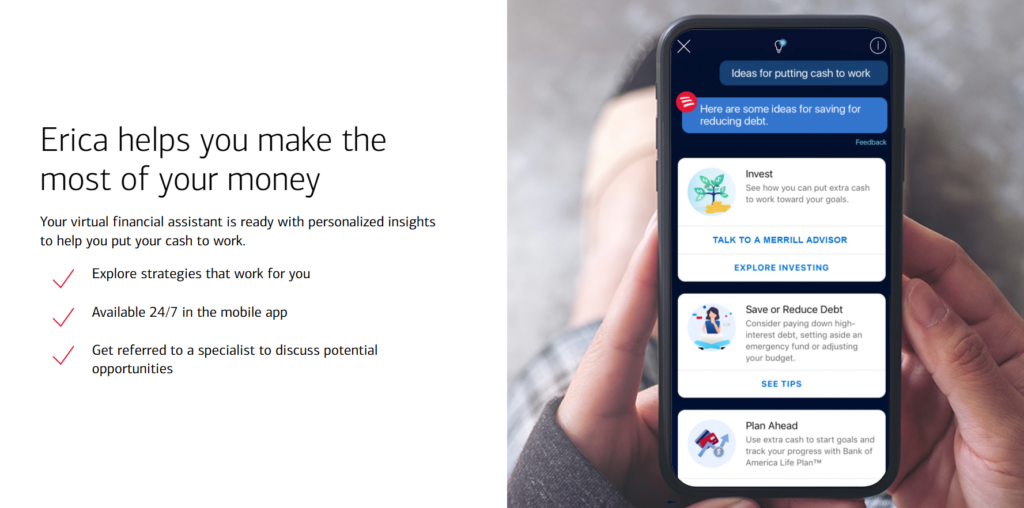 Erica-virtuaaliavustaja Bank of Americasta.