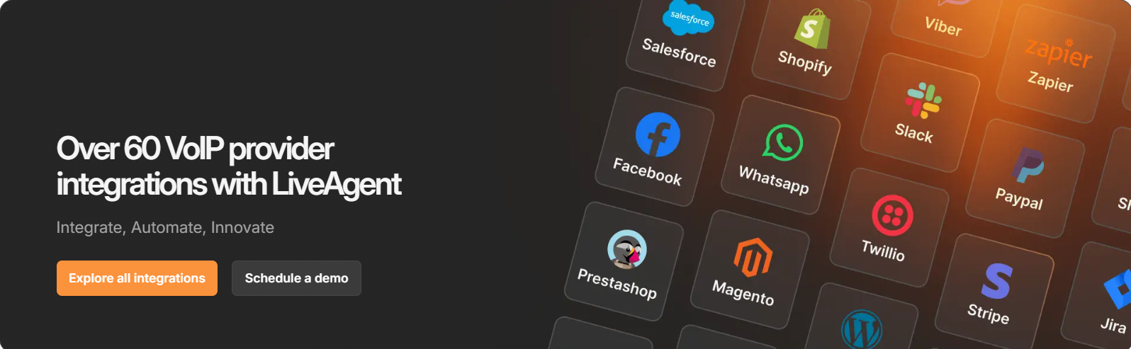 VoIP-puhelinnumeron konfiguraatio LiveAgent-puhelinkeskuksen asetuksissa