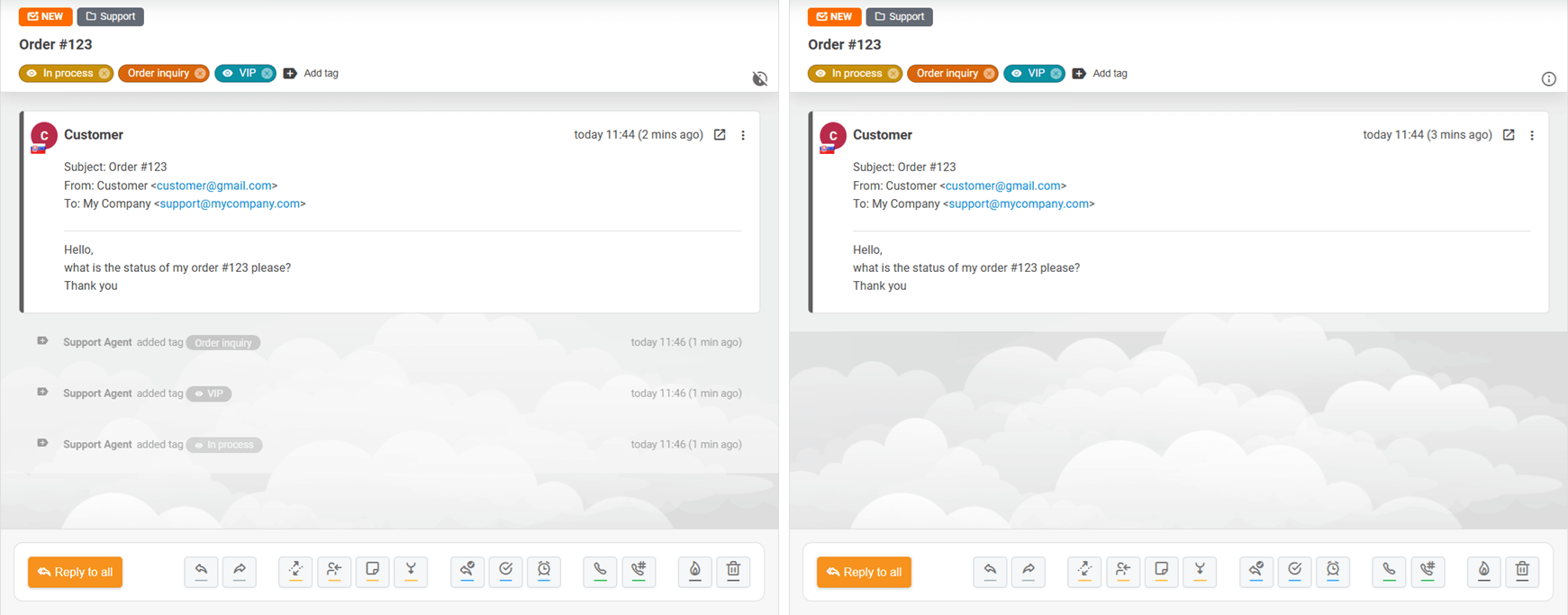 Vaihtoehto järjestelmäviestien piilottamiseen lipukkeessa
