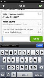 LiveAgent iOS-sovelluksen käyttöliittymä - Lippujen tiedot