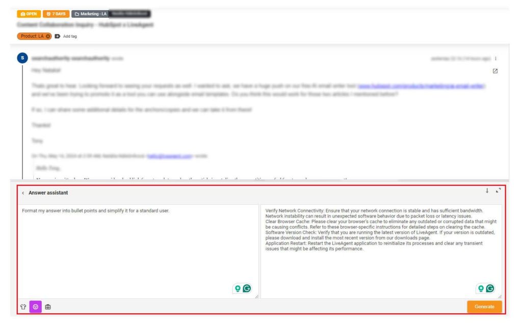Kuva, joka näyttää mukautetun vastausavustajan vaihtoehdon kehotteella ja viestillä tämän avustajan esittelemiseksi