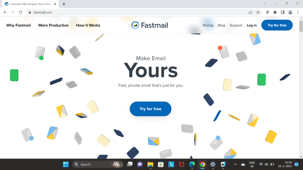 Fastmail -kotisivu