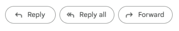 Vastaa, Vastaa kaikille ja Välitä -painikkeet Gmailissa