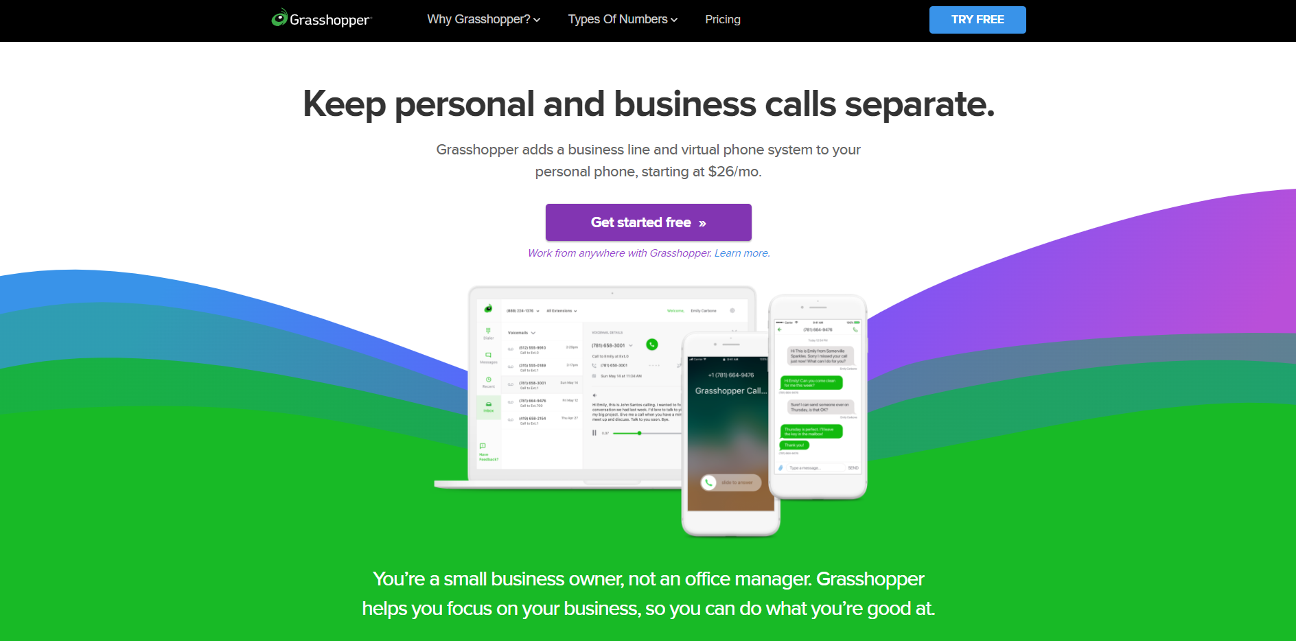 Grasshopper VoIP provider website