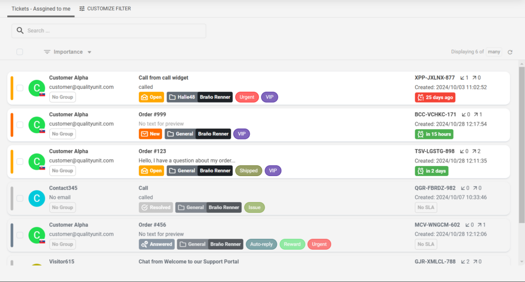 Lipputujen hallintanäyttö, jossa näkyy asiakkaan lipputietojen ja reagoivan lipputunäkymän yksityiskohdat.