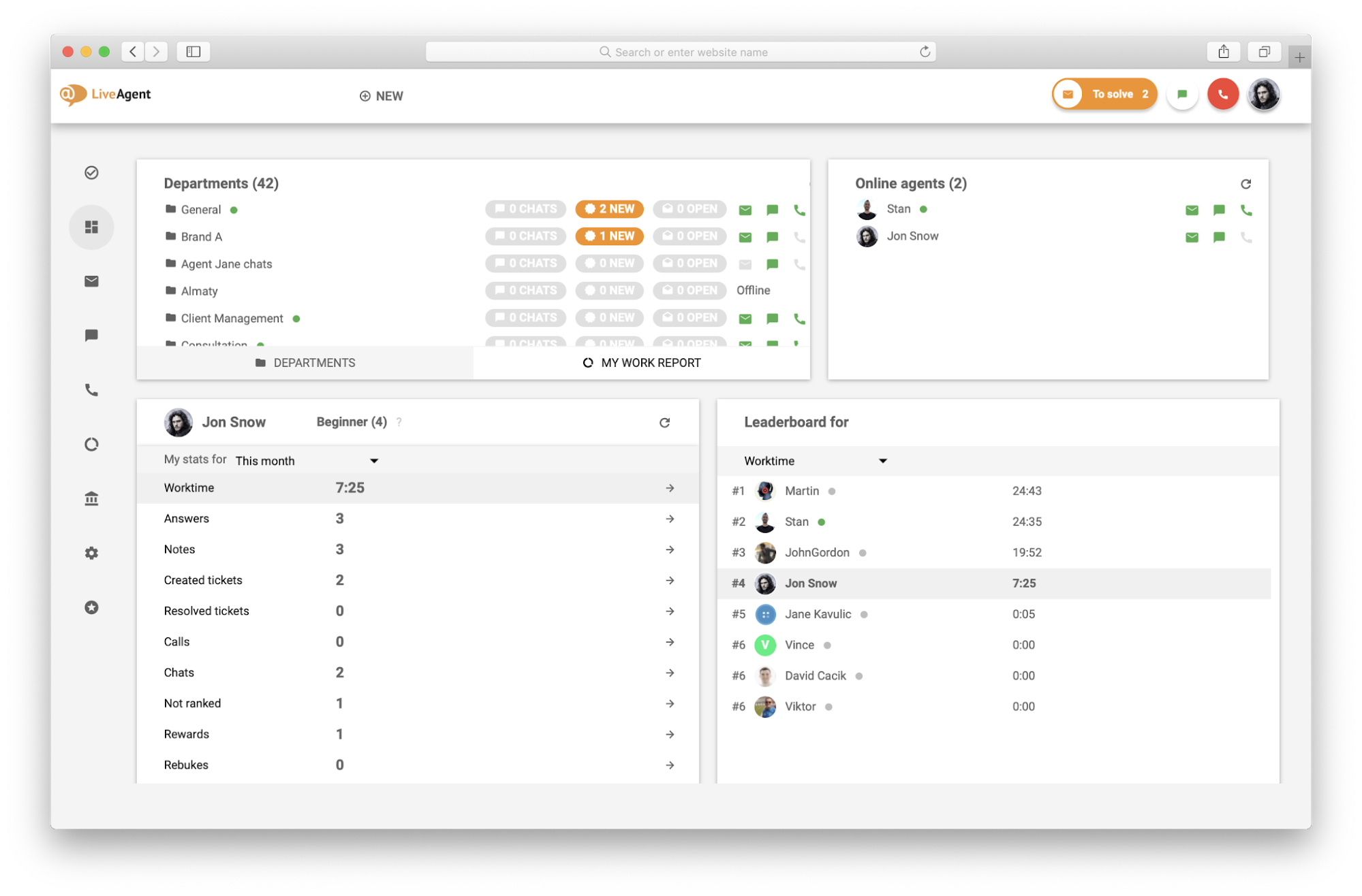 Jonon pituuden asettaminen LiveAgentissa