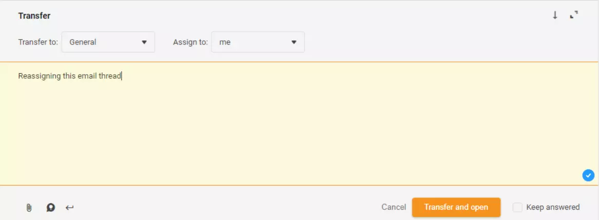 Sähköpostikeskustelun uudelleenmäärittäminen LiveAgentissa
