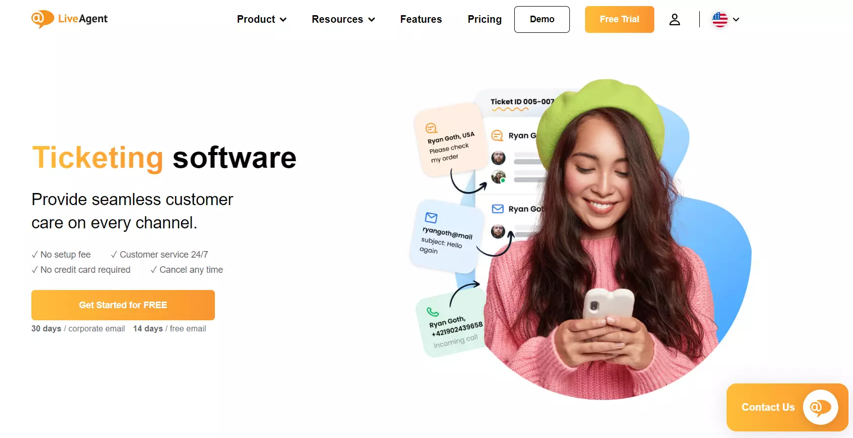 LiveAgentin lipun- ja sähköpostinhallintajärjestelmä