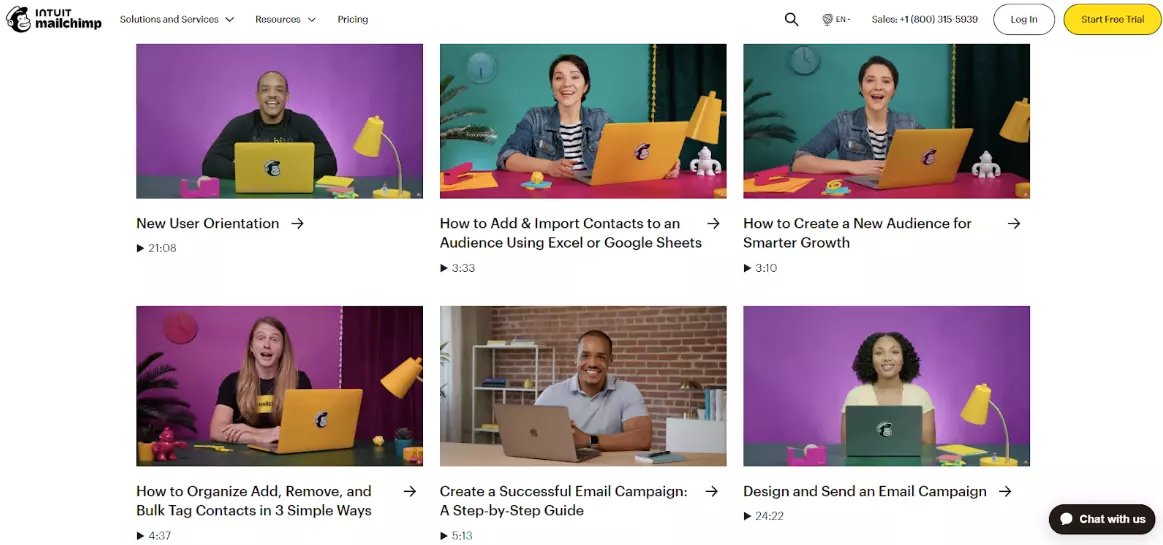 Mailchimpin interaktiivinen tietokantasisältö