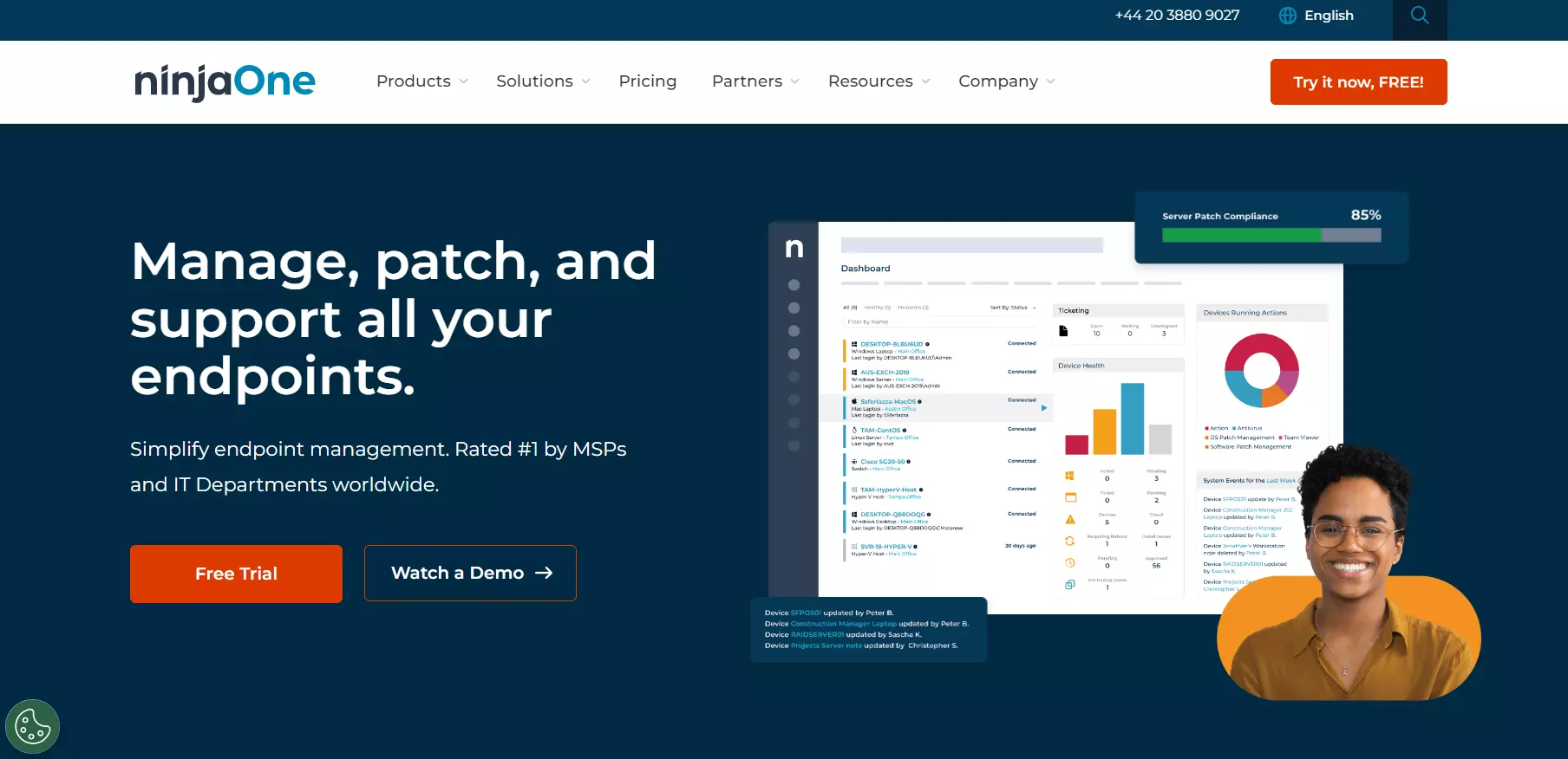 NinjaOnen kotisivu - täydellinen IT-hallintaalusta