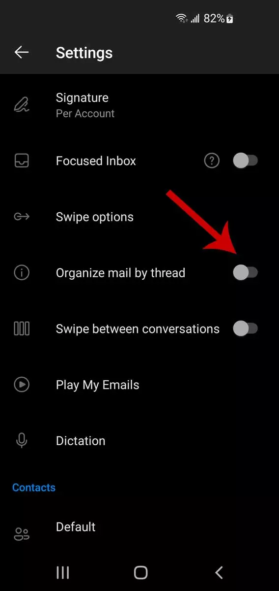 Outlookin sähköpostikeskustelu mobiililaitteissa, vaihe 3