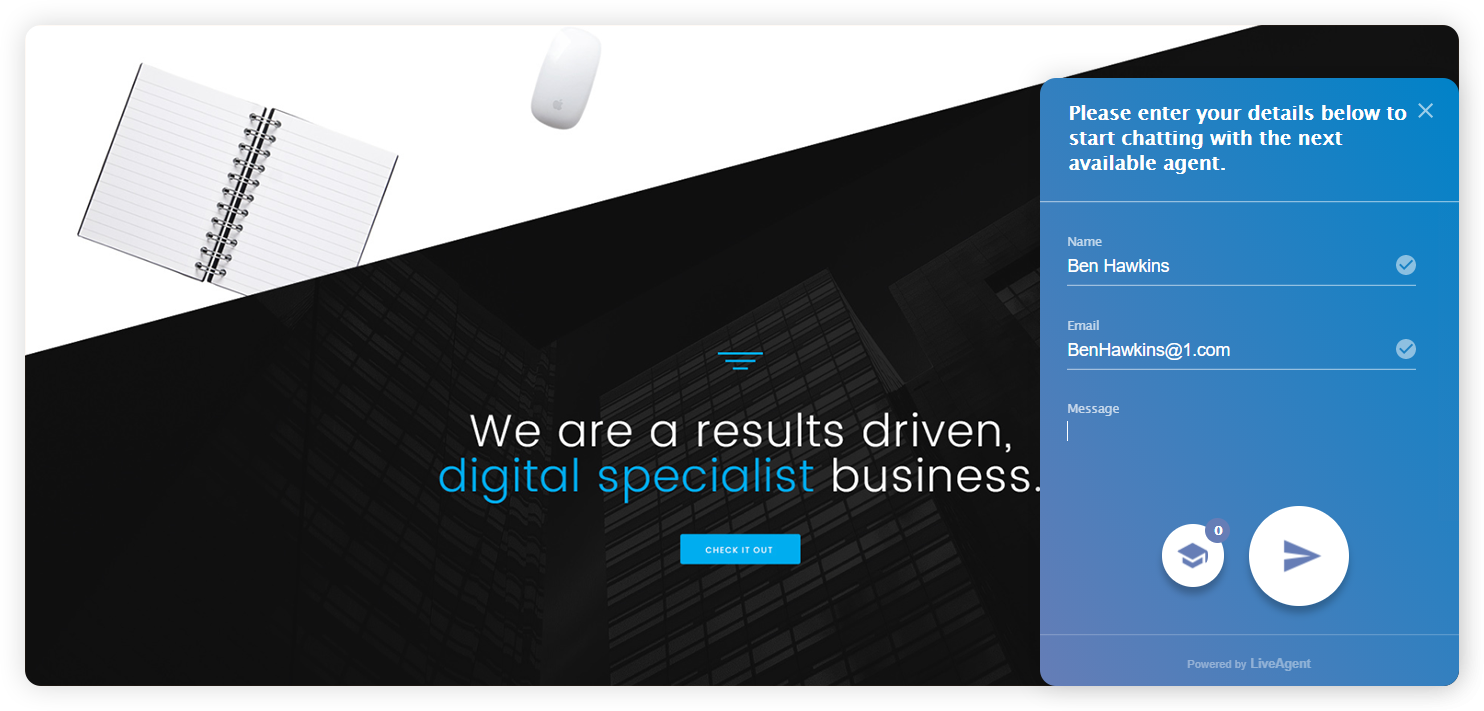 Esimerkki yrityksen yhteydenottolomakkeesta