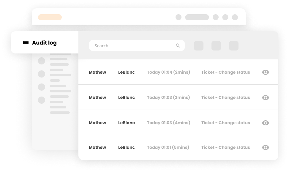 Tarkastuslokin suodatin Help desk -lipputusohjelmistossa - LiveAgent