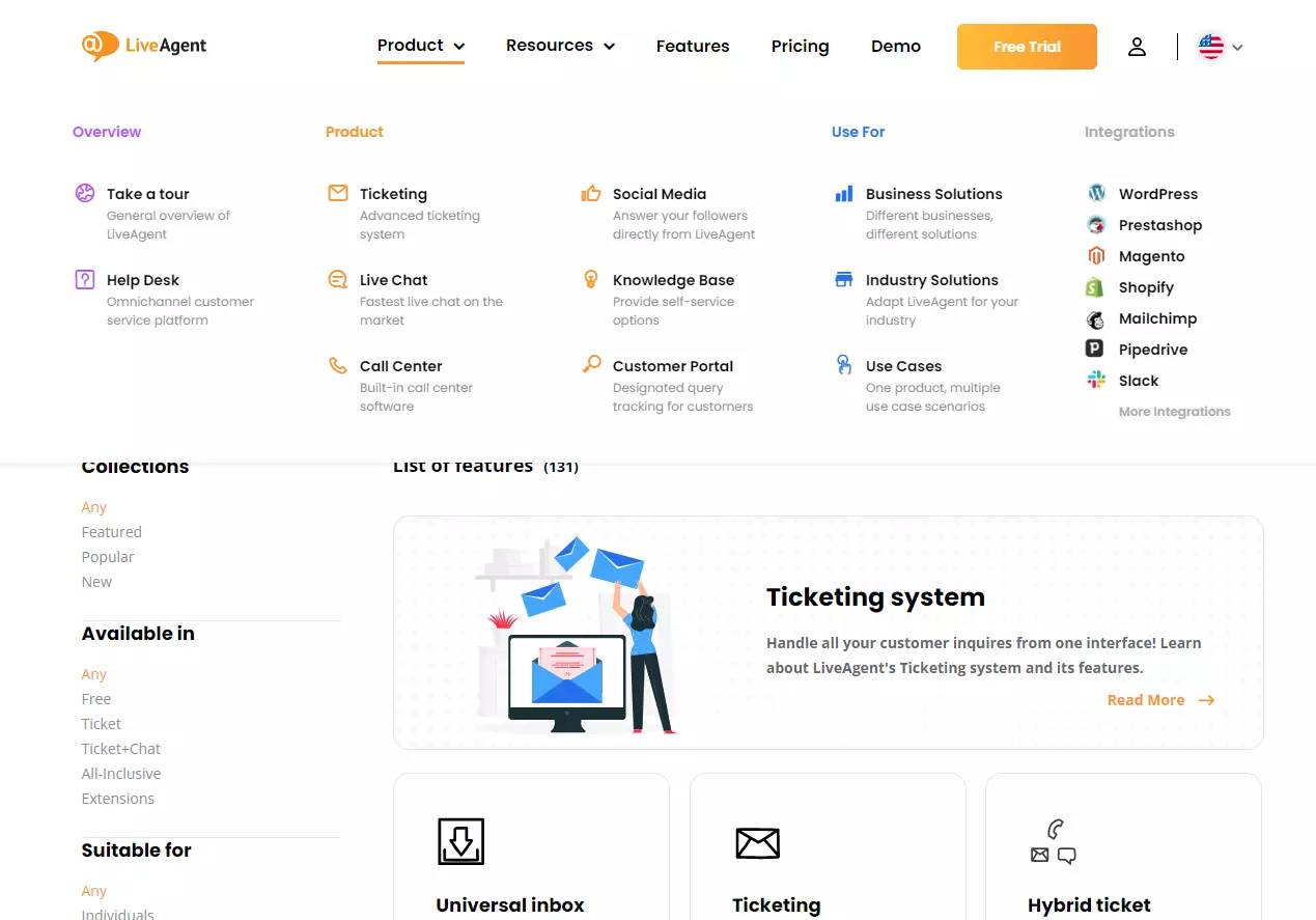 LiveAgent-pääotsikko ja sivuotsikko