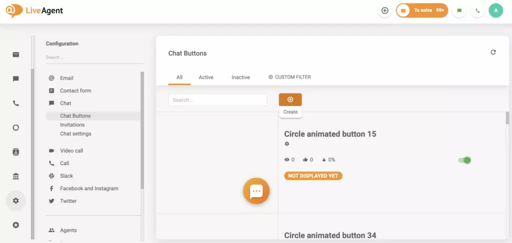 LiveAgent-chat-osion asetus
