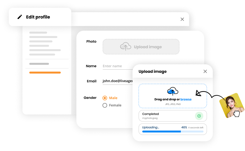 Muokkaa tuen agentin tai asiakkaan profiilikuvaa Help desk -ohjelmistossa - LiveAgent