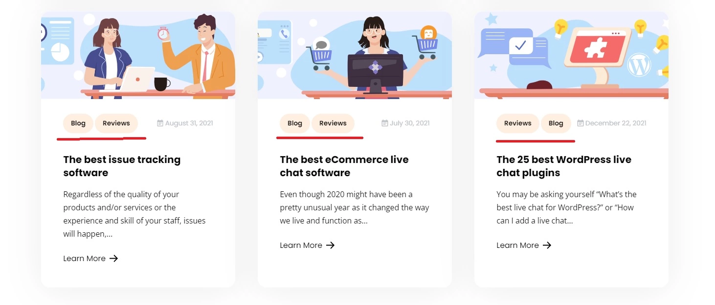 Blogin tunnisteiden esimerkki