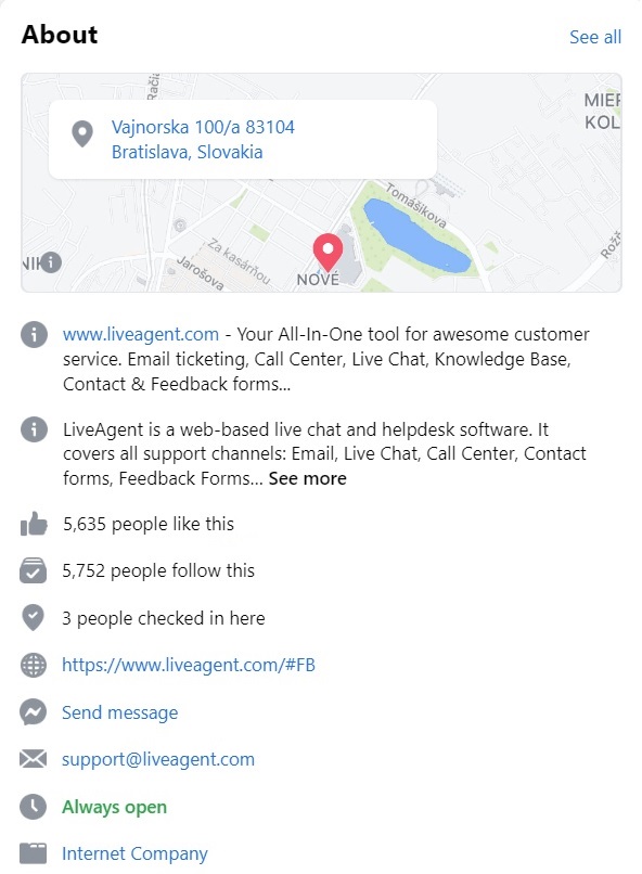 LiveAgentin Facebook-elämäkerta