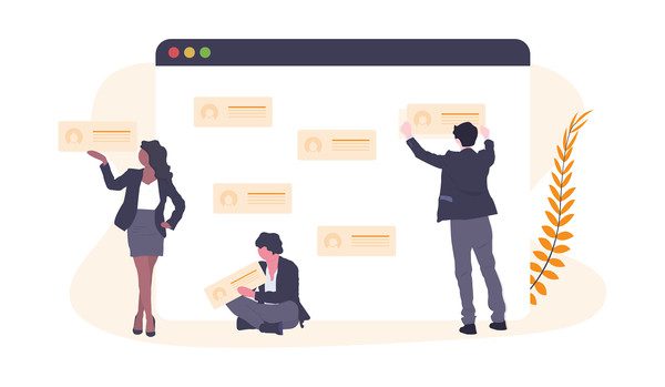 digitaalisen markkinoinnin asiakasprofiili-kuvitus
