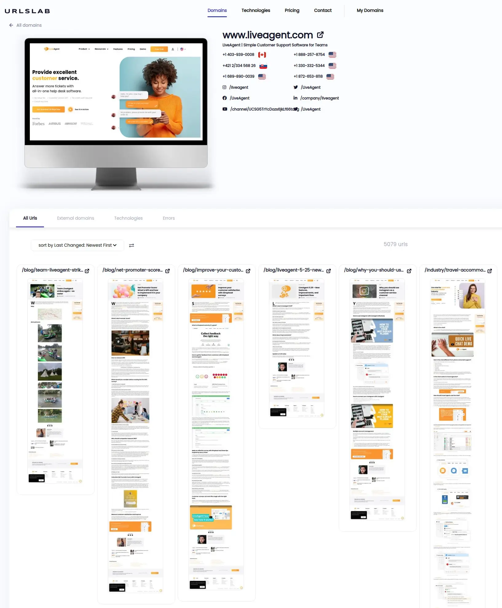 Nopea visuaalinen tarkistus verkkosivuston kuvakaappauksista