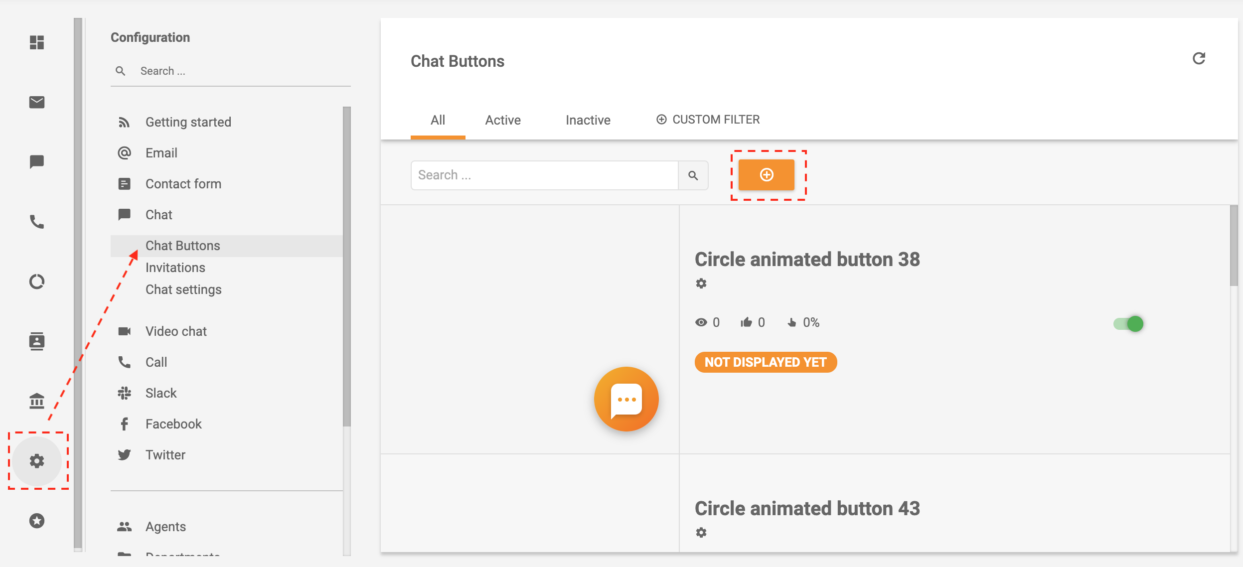 LiveAgent - Luo chat-painike