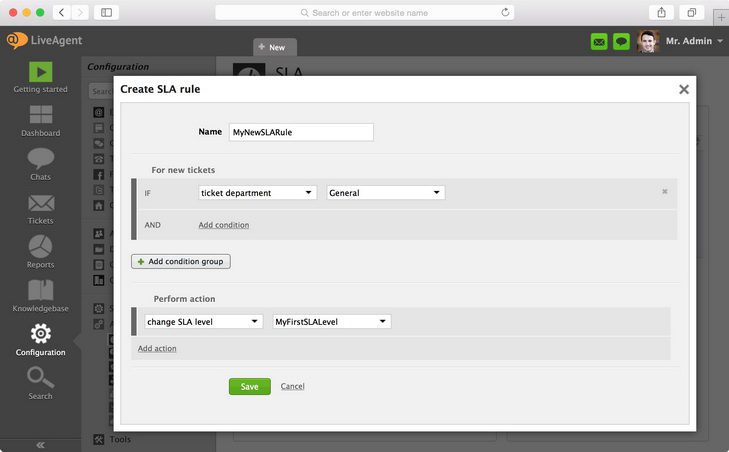 Kuva näyttää, kuinka asettaa uusia ehtoja ja määrittää suoritettava toiminto